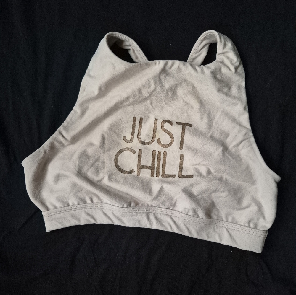 Aerie Chill Play Move Beige 'Just Chill' Sport Bra M
